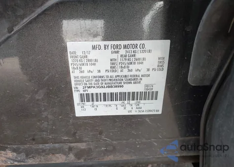 2018 Ford Edge Se z USA, uszkodzony, nr VIN 2FMPK3G92JBB38990